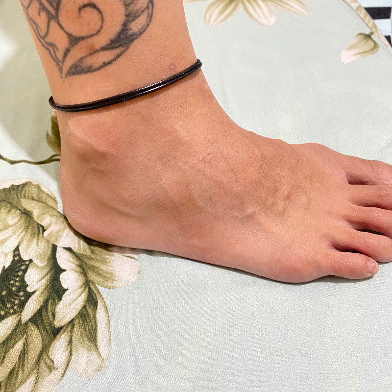 Gelang kaki Tali Hitam/Gelang Kaki Tali Korea/Gelang Tali Pria Wanita