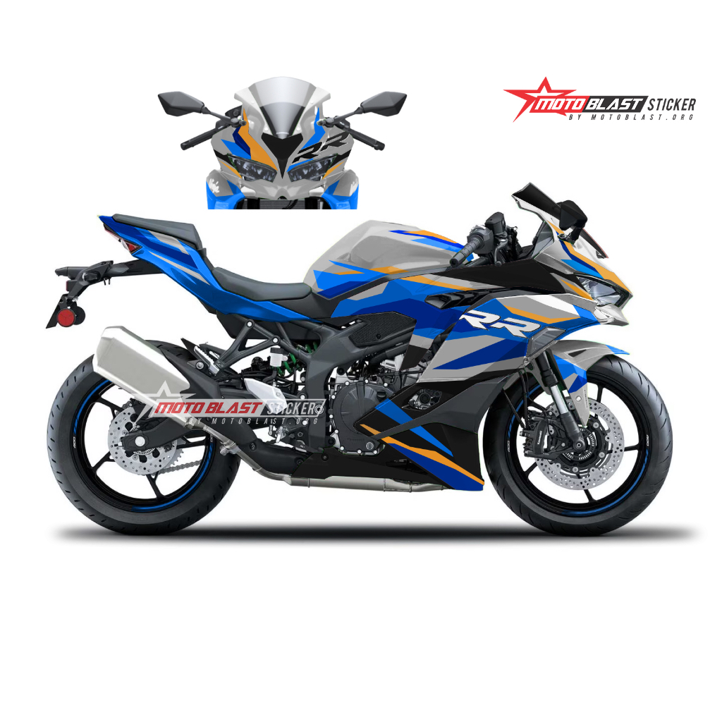 Decal stiker zx25r tricolor bmw blue fullbody motoblast