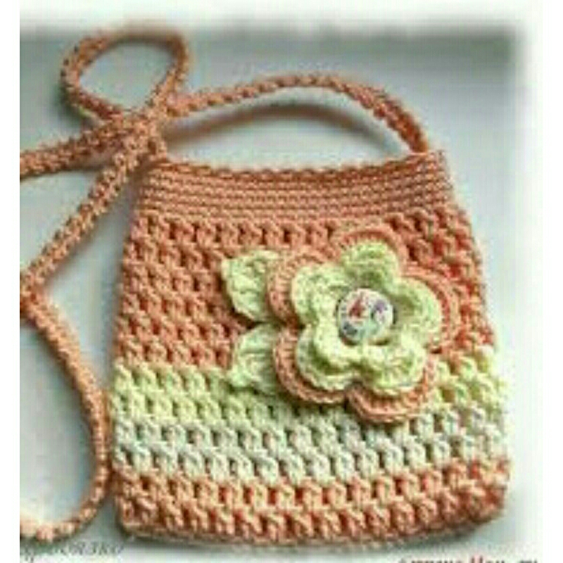 TAS RAJUT SELEMPANG FLOWER UNIK