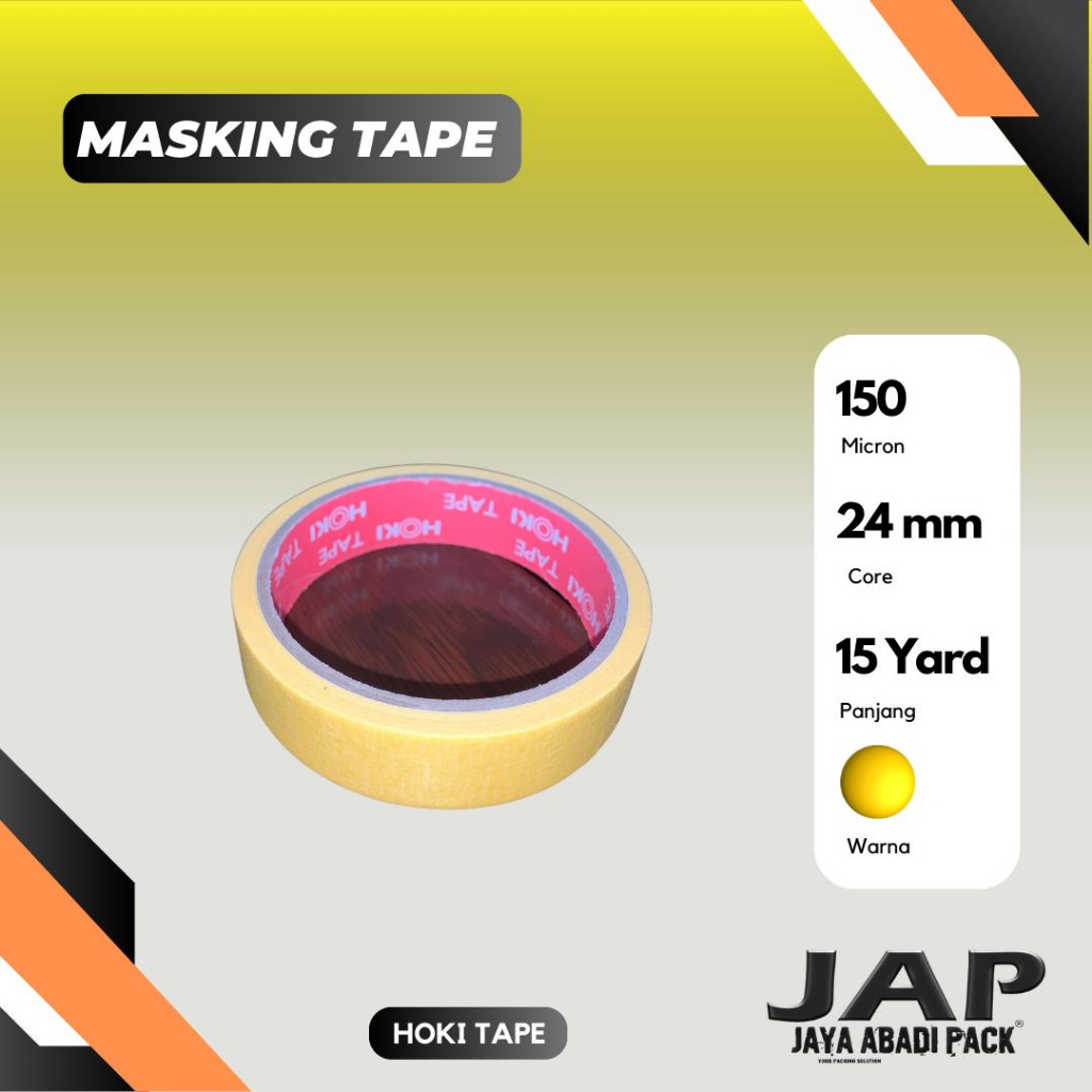 

1 DUS MASKING TAPE Kuning 24mm x 15 Yard ( 1 Dus = 144 Roll )