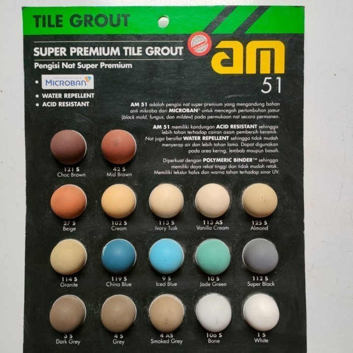 Semen Nat Untuk Lantai Kamar Mandi AM 51 @1Kg - Dark Grey