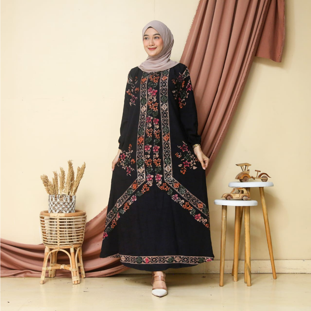 Merapi Batik - Busana Wanita Gamis Muslimah batik ,Batik cap , Batik Pekalongan  VarianTerbaru Rayon super-MOTIF 01