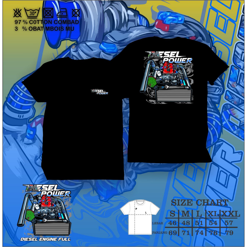 Kaos Diesel Power Kaos mobil Otomotif Disel Power kaos mesin diesel / kaos terbaik