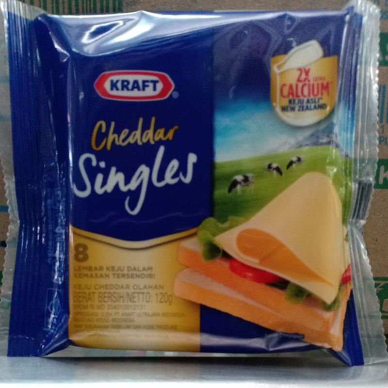 

Keju Kraft Cheddar Singles 8's 8s 8 Slices