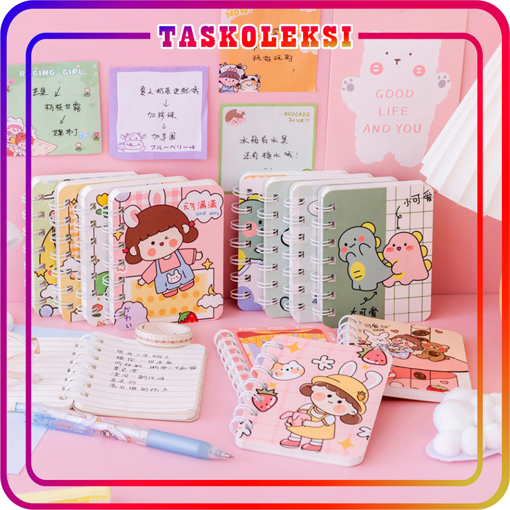 

☛TK☚ Buku Memo Kecil A7 Spiral isi 80 Lembar Note Book Ring Motif Notebook Mini Motif S101