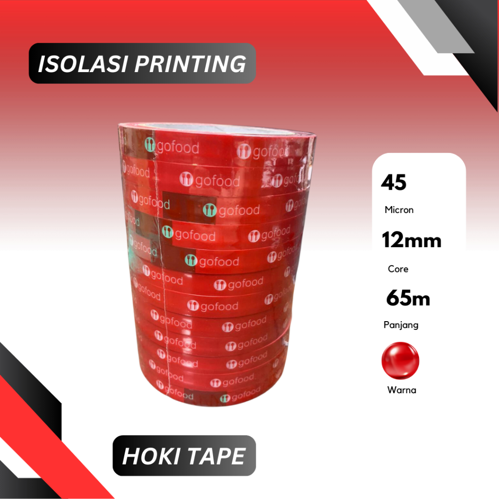 

Isolasi G0F00D 12 mm x 65 M ( 1 Roll / 1 Pcs ) Untuk Pesanan makanan