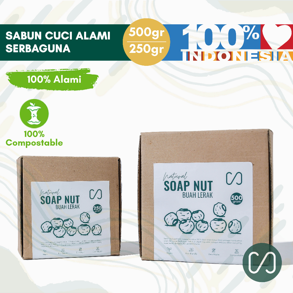 Sustaination Buah Lerak Sabun Cuci Deterjen Alami Ramah Lingkungan 250-500 gram