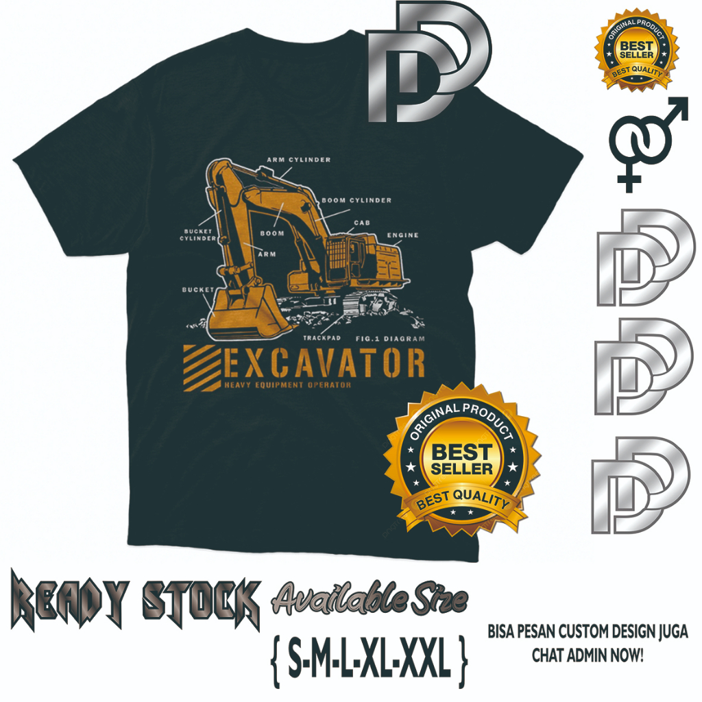 KAOS EXCAVATOR HEAVY EQUIPMENT OPERATOR COTTON COMBED