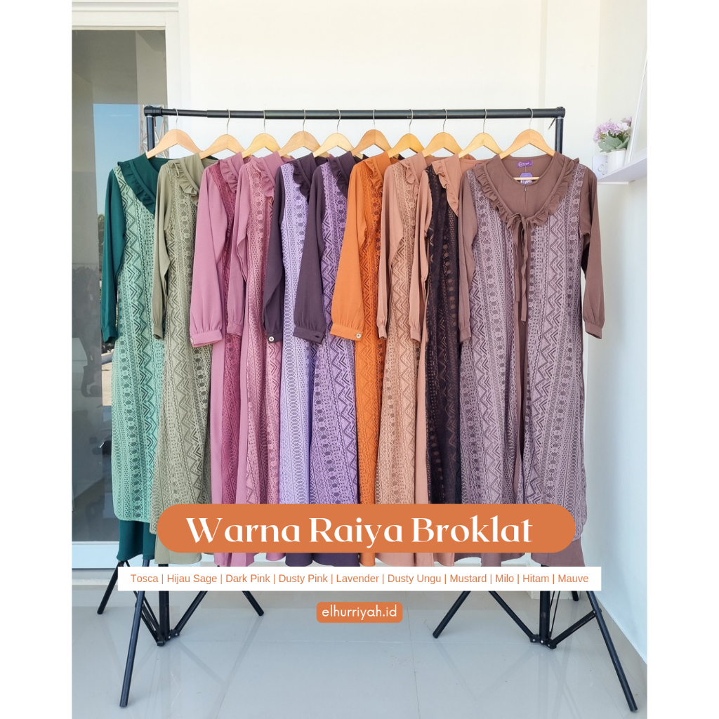 Elhurriyah Gamis Brukat Raiya Dress Broklat Kondangan Seragam Nikahan Keluarga Bridesmaid Pesta Kond
