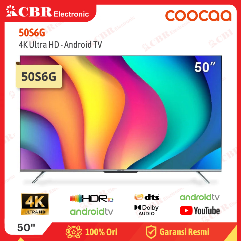 TV Coocaa 50 Inch LED 50S6G (4K UHD - Android TV)