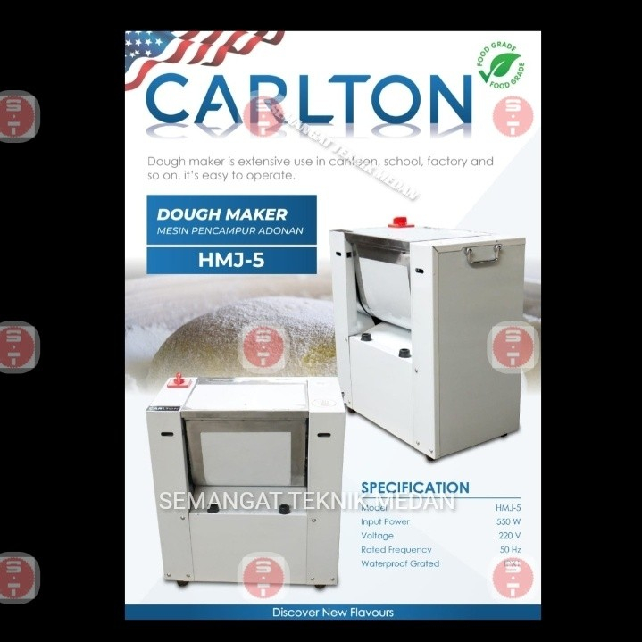 HMJ5 MESIN PENGADUK ADUK ADONAN TEPUNG DOUGH MIXER 5KG 5 KG CARLTON