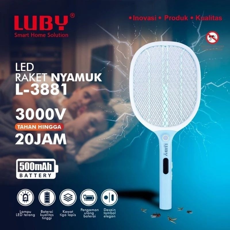 Raket Nyamuk Luby L-3881 - Raket Nyamuk Merk Luby - Raket Nyamuk