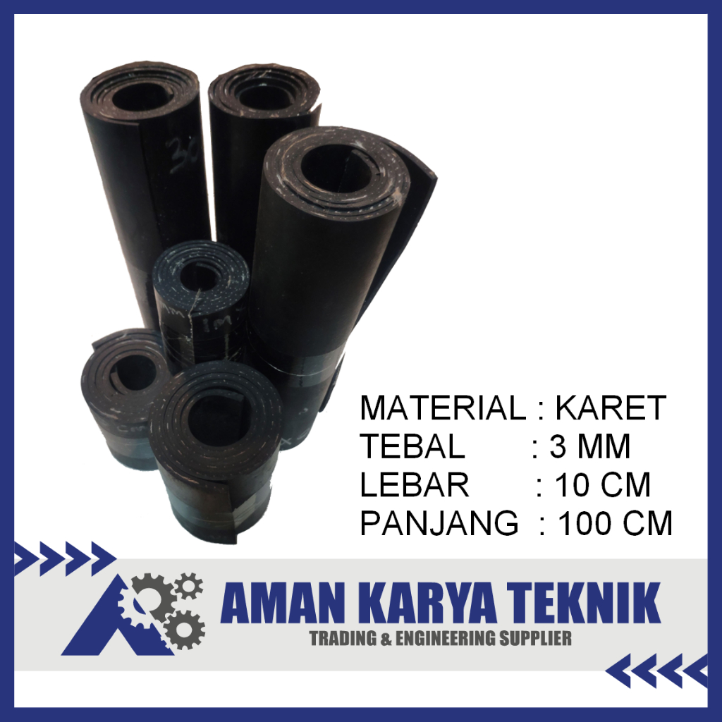 Karet Benang Lembaran 3 mm x 10 cm x 100 cm