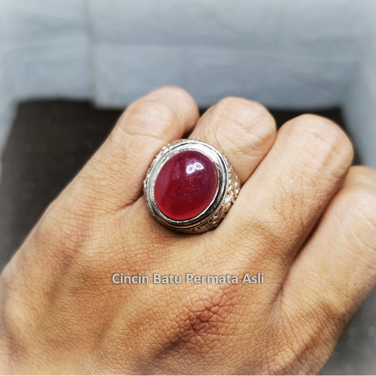 Batu Cincin Merah Delima Ruby Asli