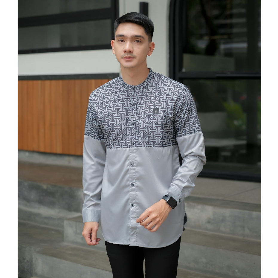 Baju Koko Kurta Pria Dewasa Lengan Panjang Motif Kobata Sublime Katun Toyobo Original Alanza