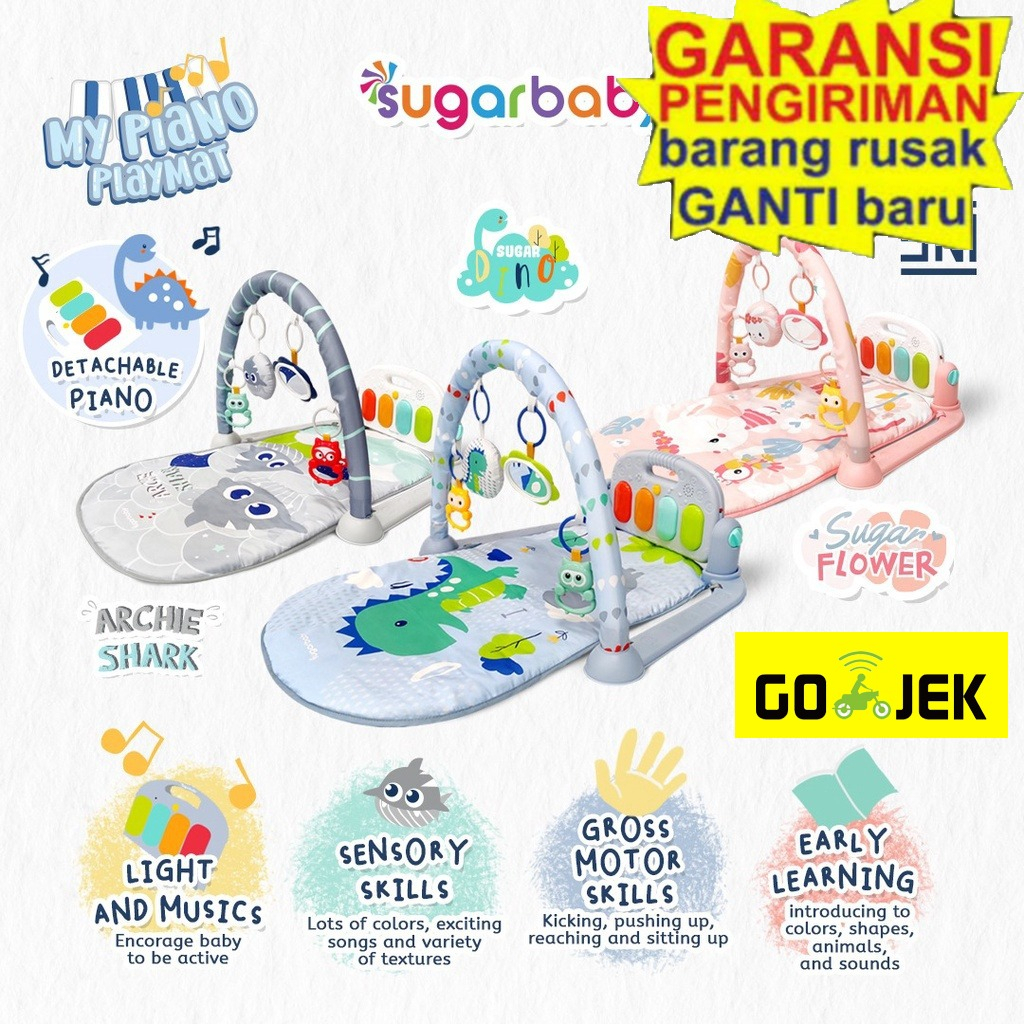 My Piano Playmat Baby Gym musikPLAYGYM PIANO SUGARBABY PLAYMAT PIANO MUSIC PLAYGYM Playgym Kasur Bay