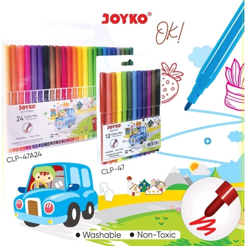 

Color Brush Pen Joyko CLP47 12 dan 24 Warna CLP 47A24