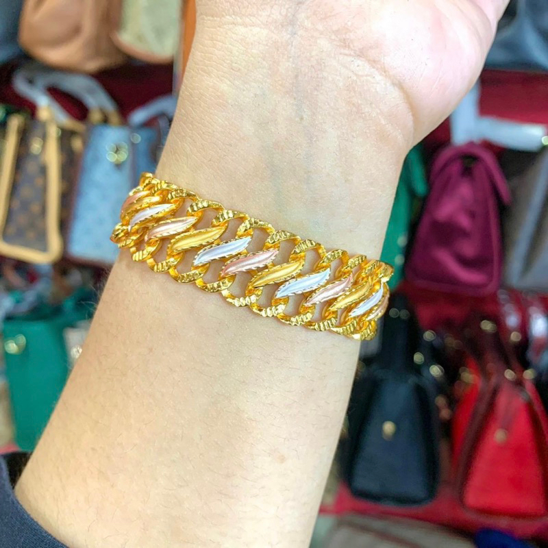 Benika Accesories - Gelang Tangan Rantai Wanita Xuping Jewellry Lipan Kombinasi 1,7 - Korean Style