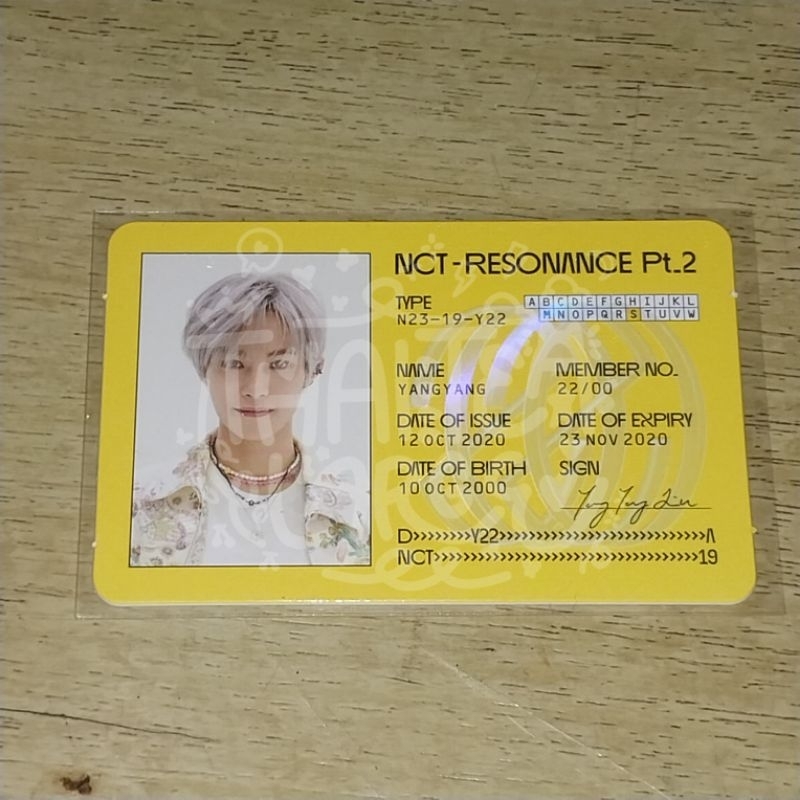 pc id card yangyang departure nct 2020
