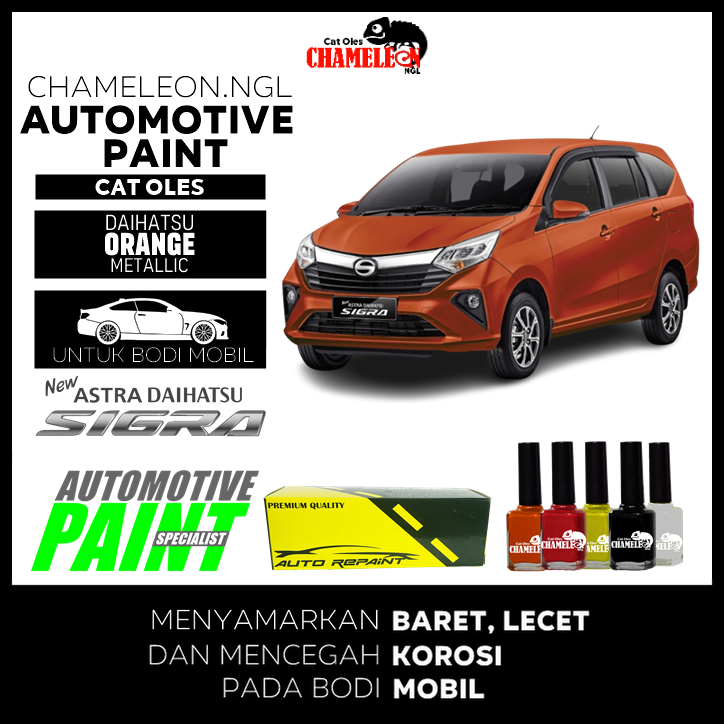 Cat Oles Daihatsu New Sigra Orange Metallic Automotive Paint CHAMELEON NGL