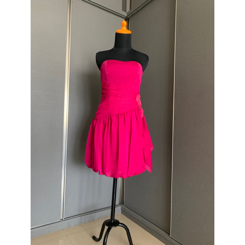 gaun pesta, mini dress PINK Fuschia