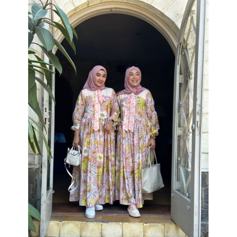 GAMIS EAZY STYLE MALDIVA SERIES TERBARU. MALDIVA DRESS DUSTY PINK EAZY TERBARU ORIGINAL