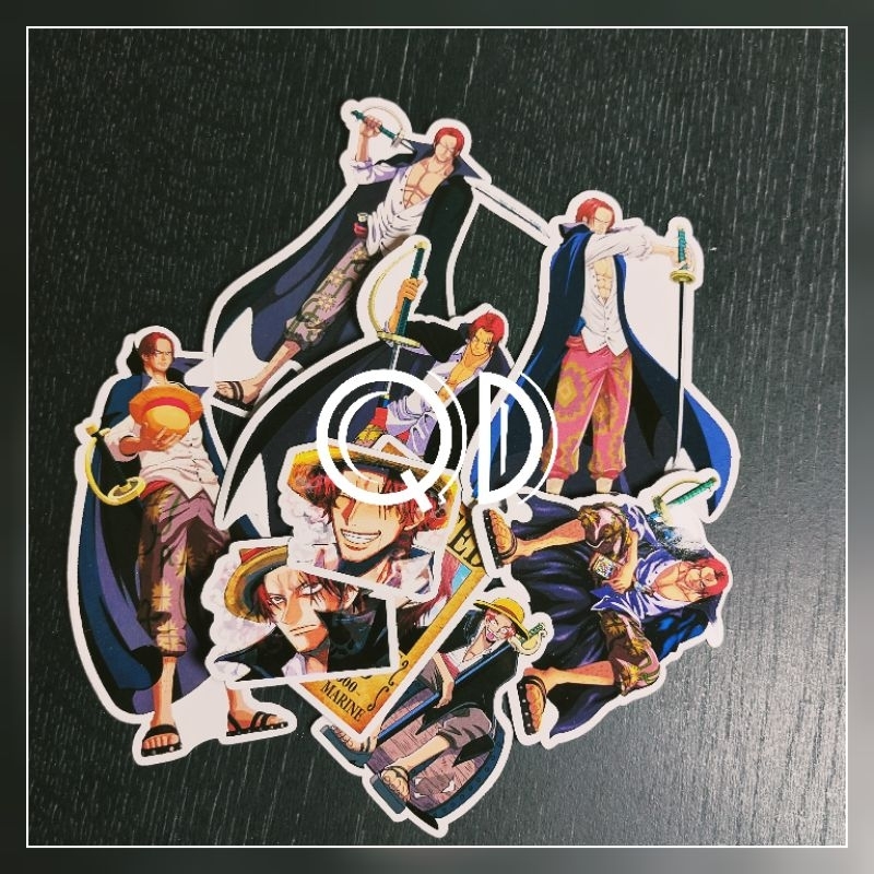 

isi 9pcs stiker anime shank OP sticker glossy murah anime