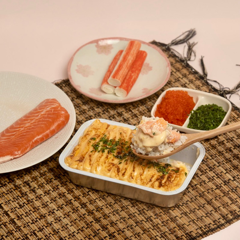

Salmon mentai rice