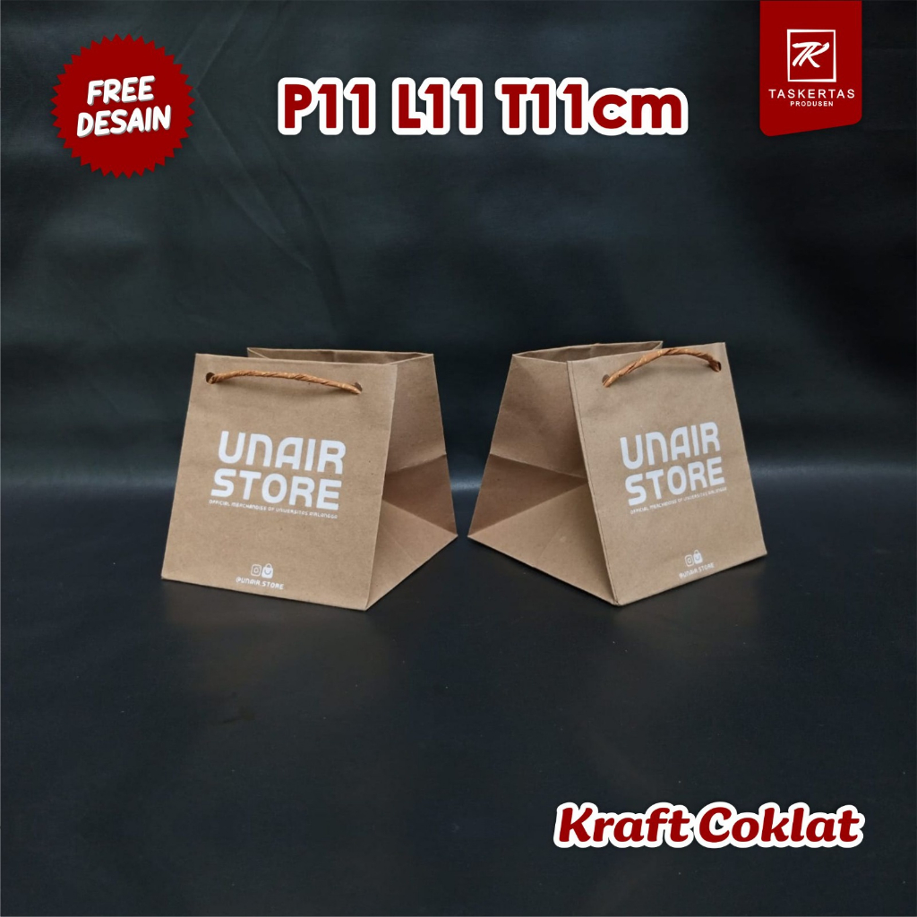 

Paperbag wadah Pot bunga untuk souvenir nikah bahan kertas kraft coklat