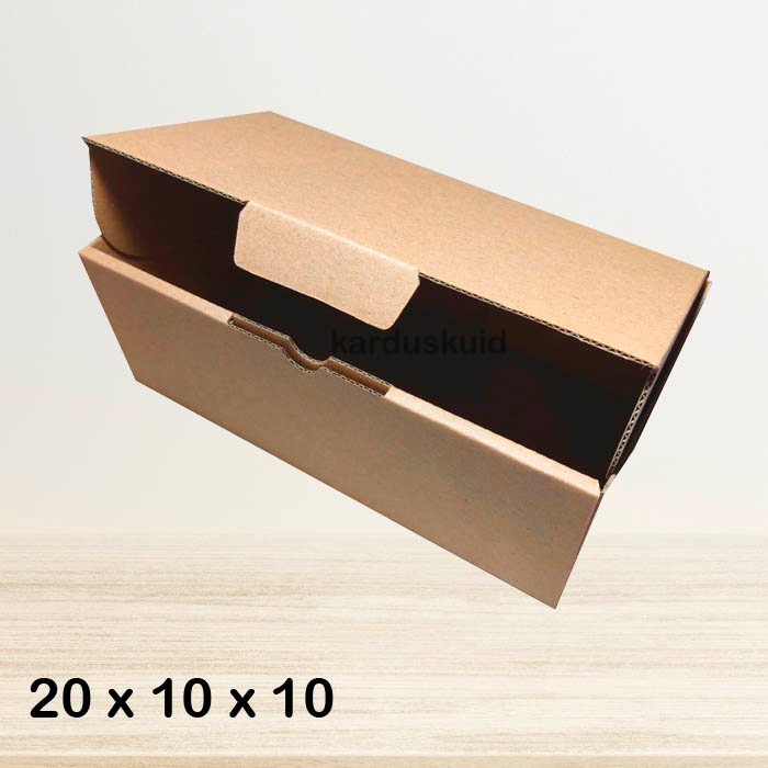 

Kardus 20 x 10 x 10 cm die cut tipe E Flute K150 box kotak karton packing