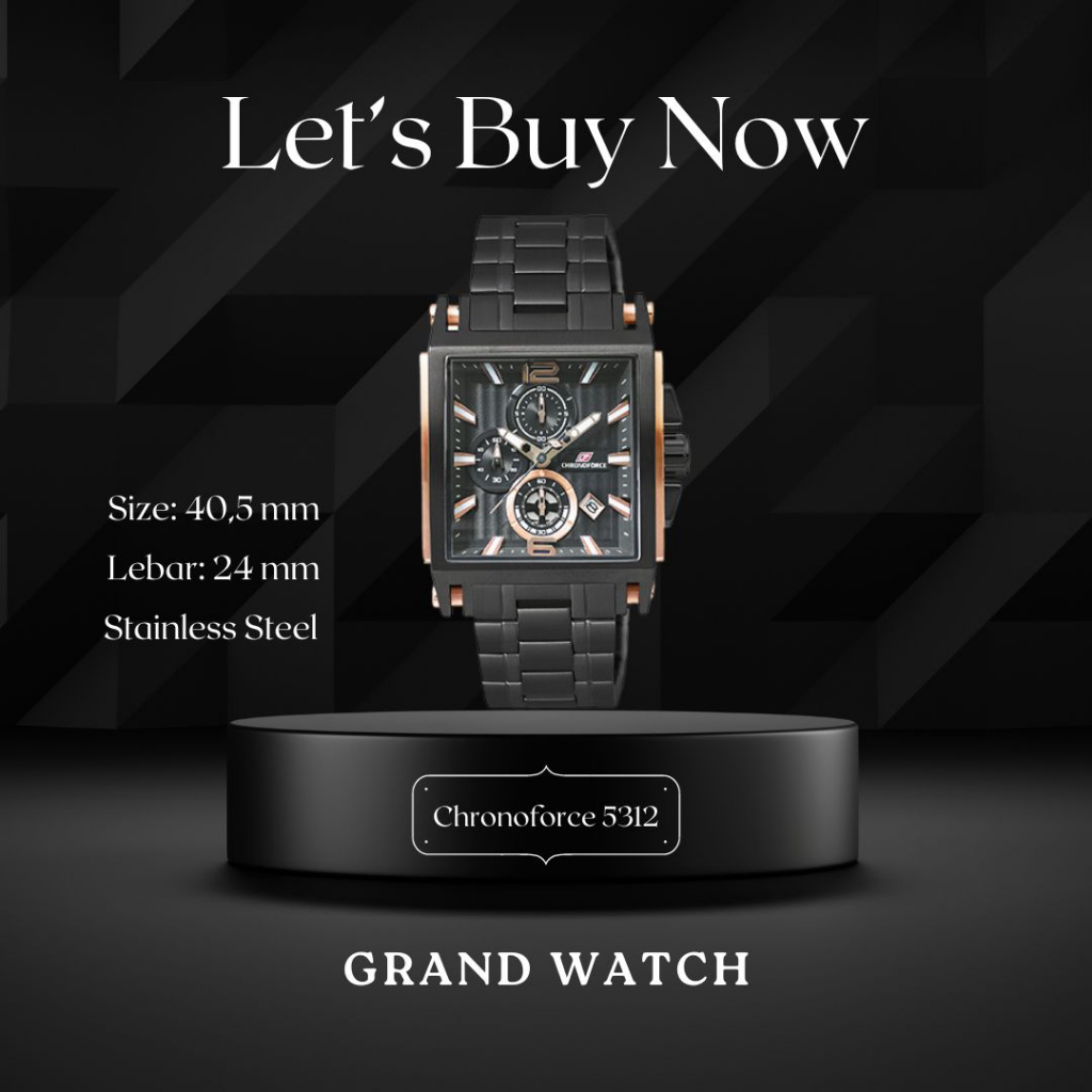 Jam Tangan Pria Stainless Kotak Chronoforce 5312