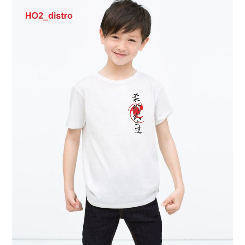 Kaos distro anak usia 2-10thn cewek cowok tulisan jepang lengan pendek atasan anak laki laki