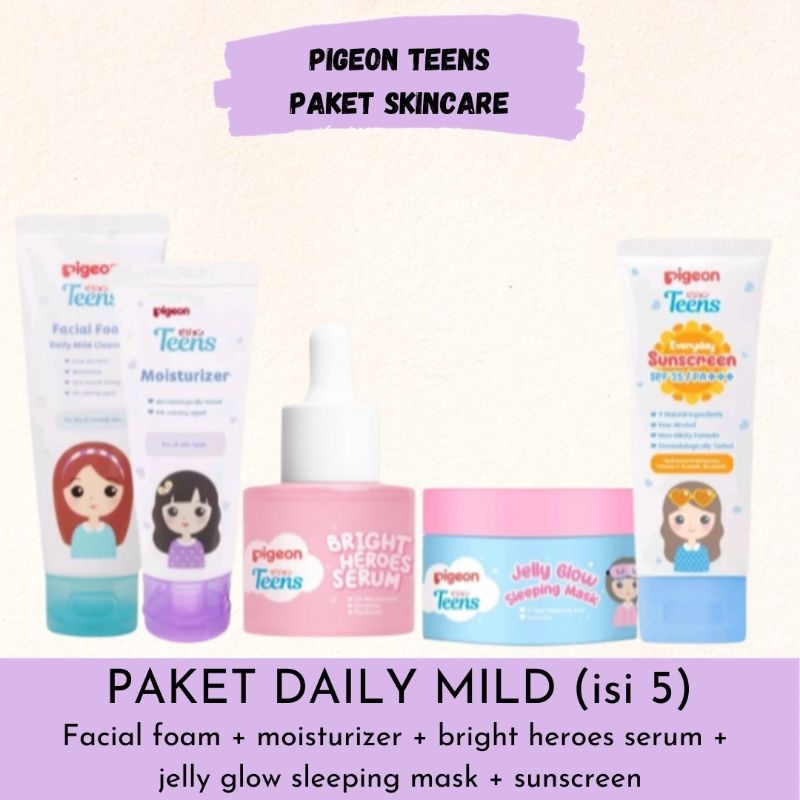 Pigeon Teens Paket Lengkap Skincare Remaja 1 Set Mencerahkan