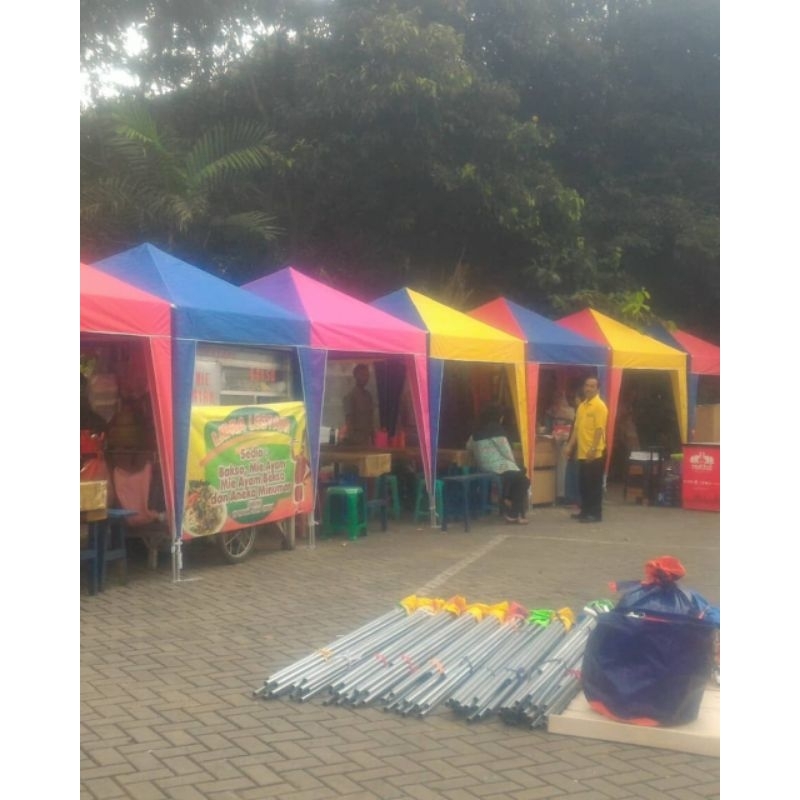 Tenda cafe bongkar pasang ukuran 2x1