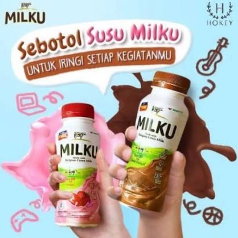 

susu Milku Rasa Coklat Dan strawberry kemasan 1 Pack isi 12Pcs