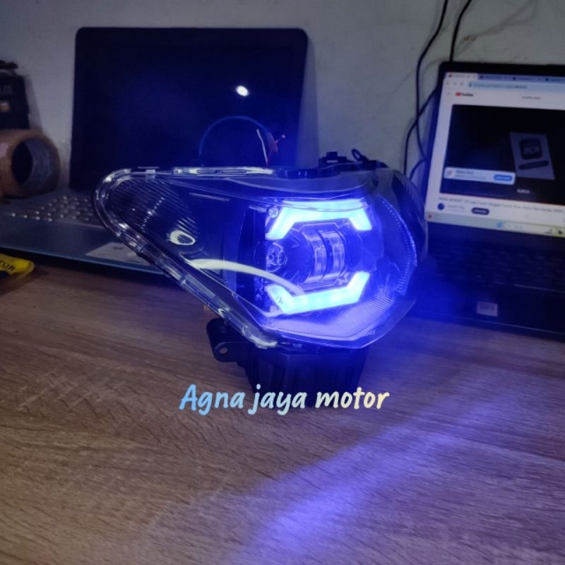 Lampu depan Mio smile biled variasi LED 4mata