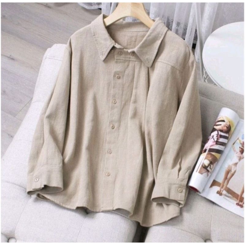 Baju Blouse Atasan Wanita Rosi Bahan Katun Linen