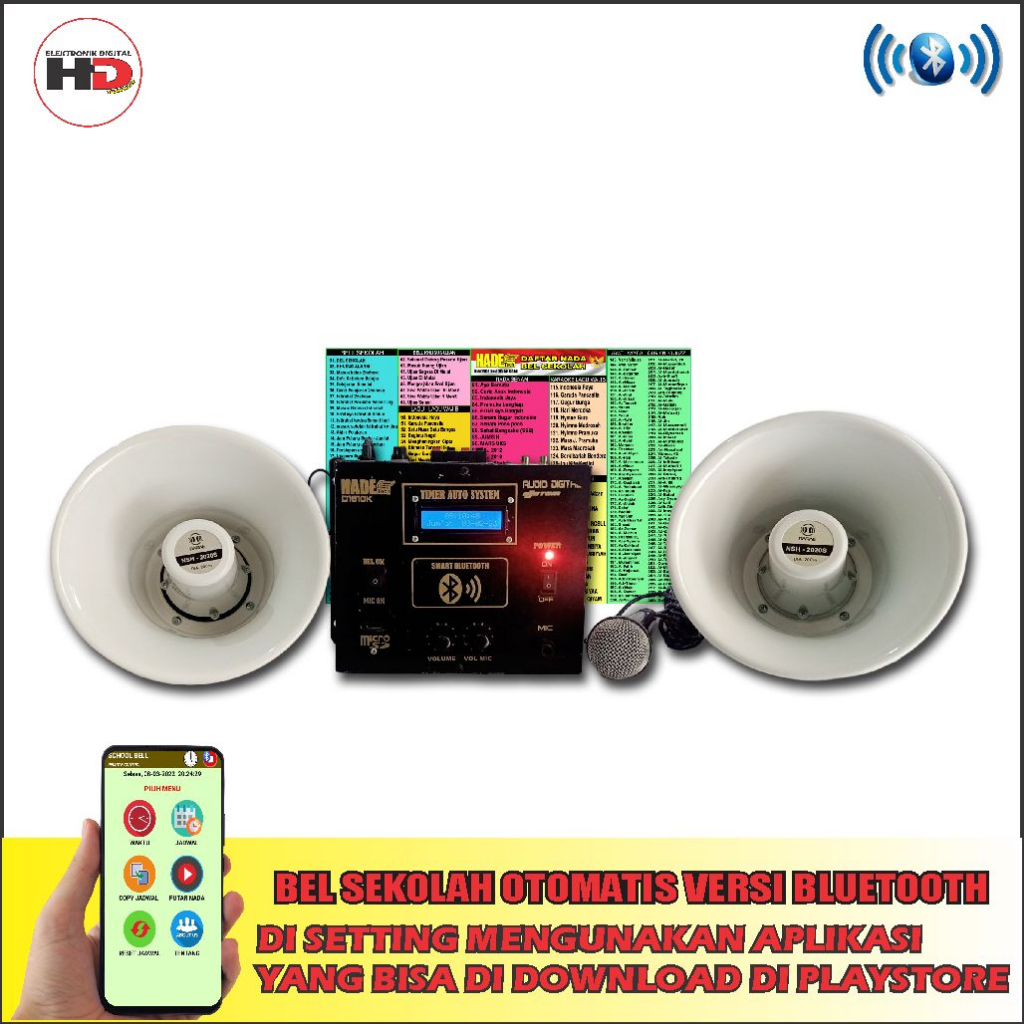 BEL SEKOLAH OTOMATIS SETING ANDROID 2 SPEAKER LENGKAP