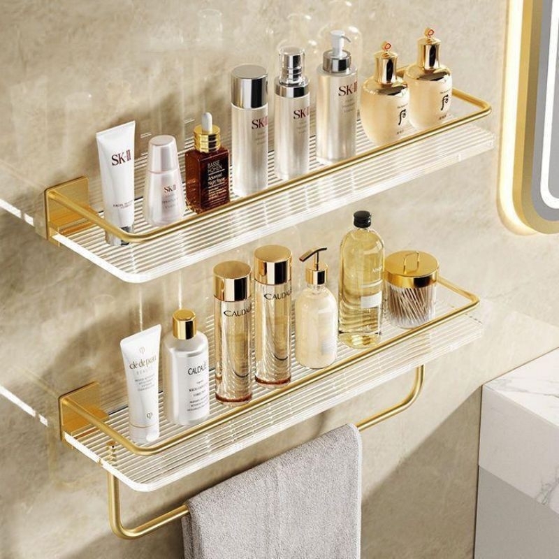 Rak Kamar Mandi Gold Rak Sabun Gold Rak Handuk Gold Unik Mewah Clear Ganfungan Handuk Gold Emas