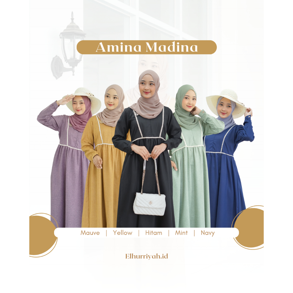 Elhurriyah Gamis Dewasa AMINA Madina Seragam Pondok Pesantren SIswa