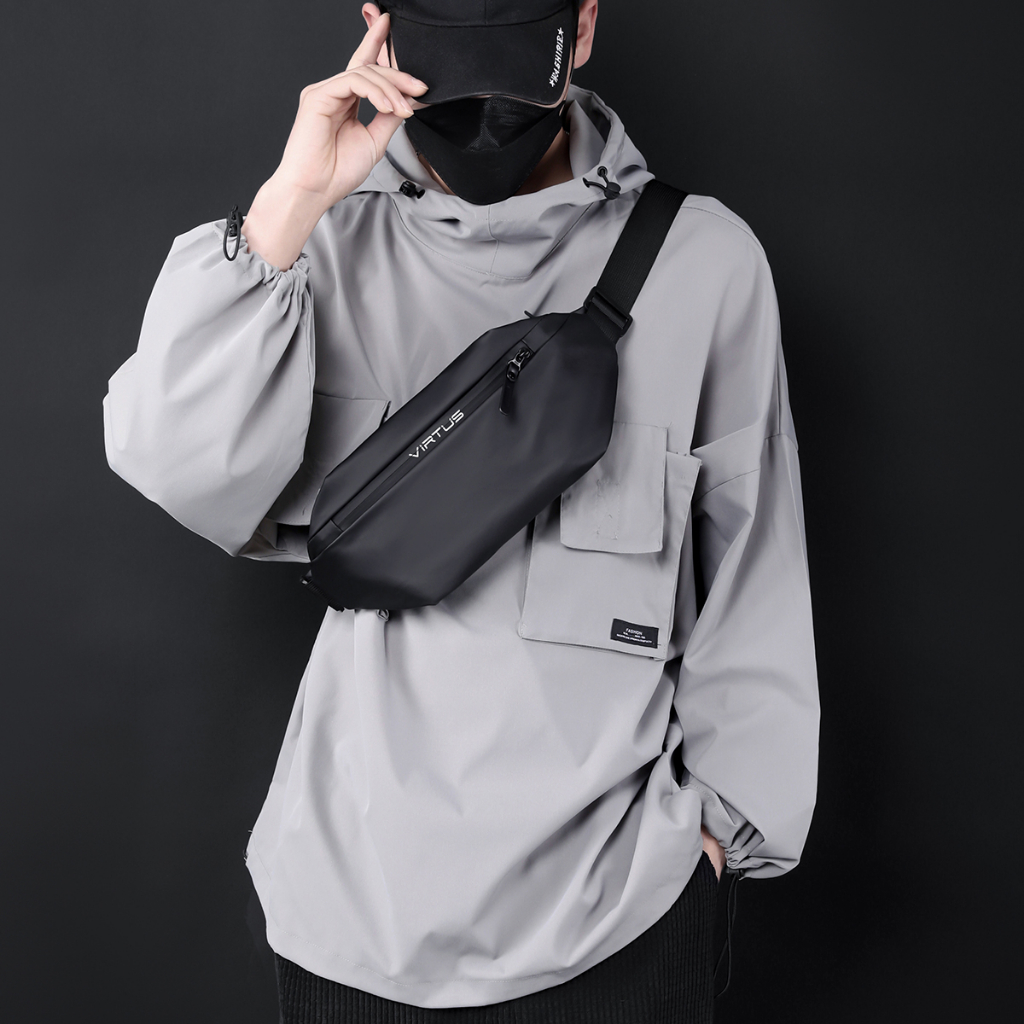 VIRTUS -BB-1100-36 Tas Sling Bag Pria Waist Bag Kekinian Shoulder Bag Cowok Fashion Hangout Kekinian