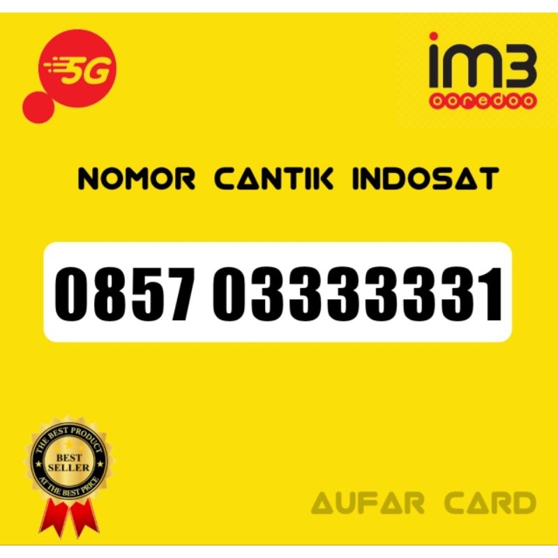 Nomor Nomer Cantik Indosat Im3 ooredoo Hexa 333 333 Super 3333331 333333  333331 33331