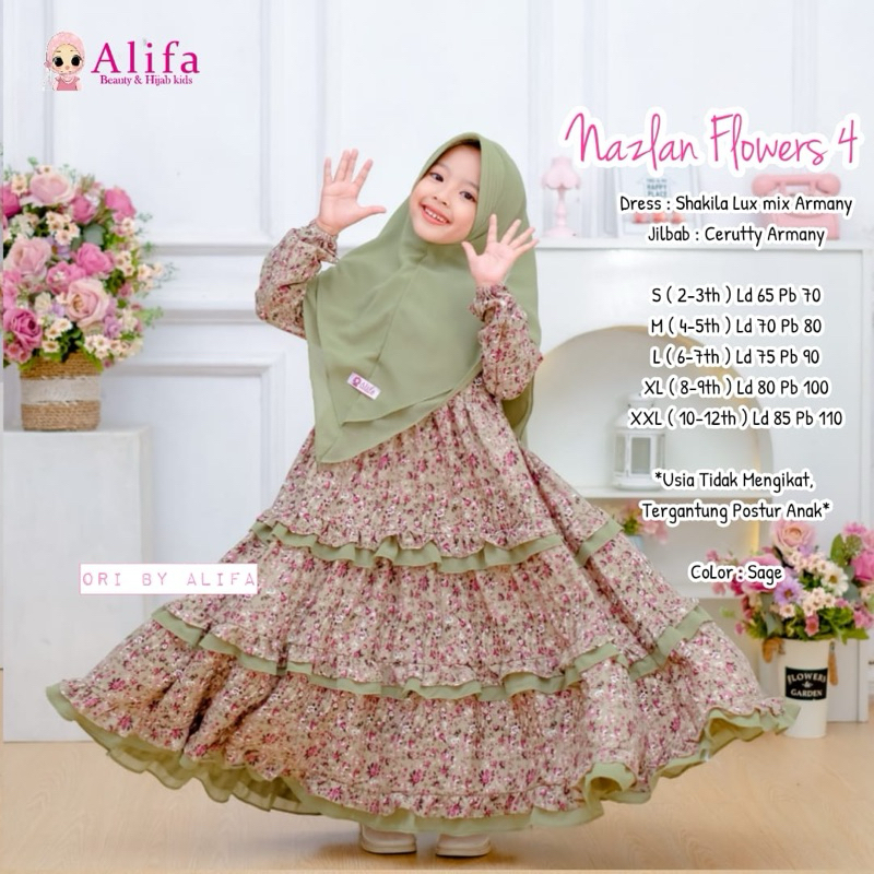 NAZLAN KIDS vol 4 GAMIS SET KHIMAR KIDS BY ALIFA