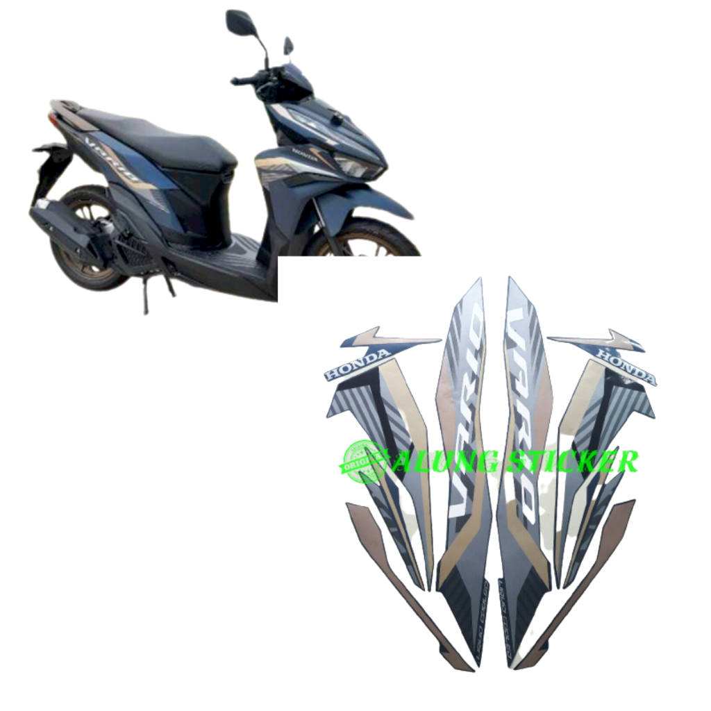 STIKER STRIPING LIS LES BODY MOTOR HONDA VARIO 125 2022 CBS-ISS BIRU DOFF
