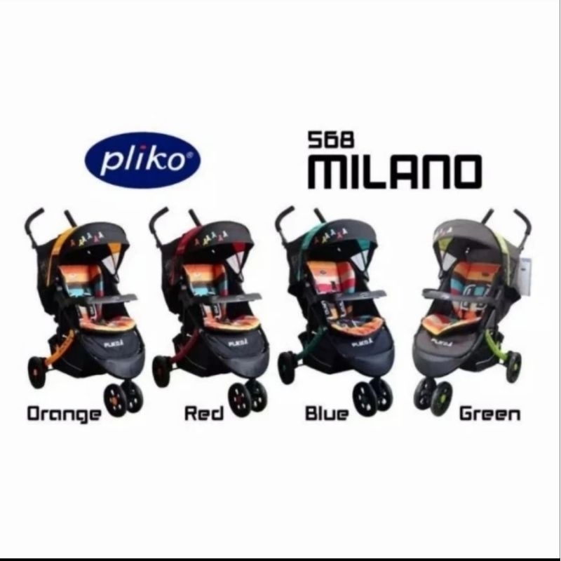 Baby Stroller Kereta Bayi Anak Pliko Milano 568 Milan Roda Rem Dorong