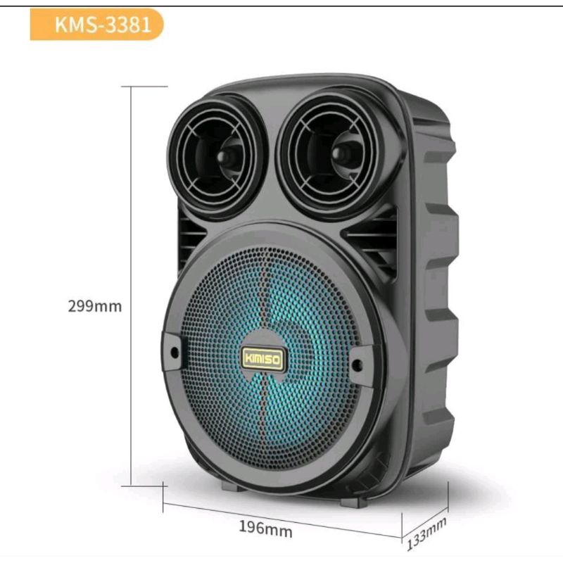 SPEAKER / SPIKER MIKO KIMISO KMS 3381 6,8 INCI KUAT BLUETOOTH PRAKTIS MURAH PORTABEL WARLES