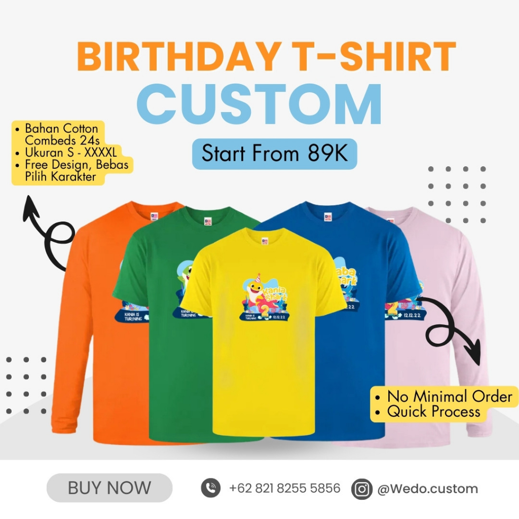 Kaos Ulang Tahun Custom/ Couple/Family