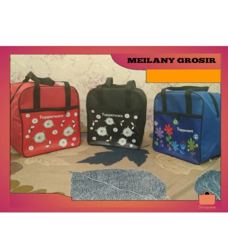 Tas Tupperware/ Tas Bekal Makanan Motif Bunga