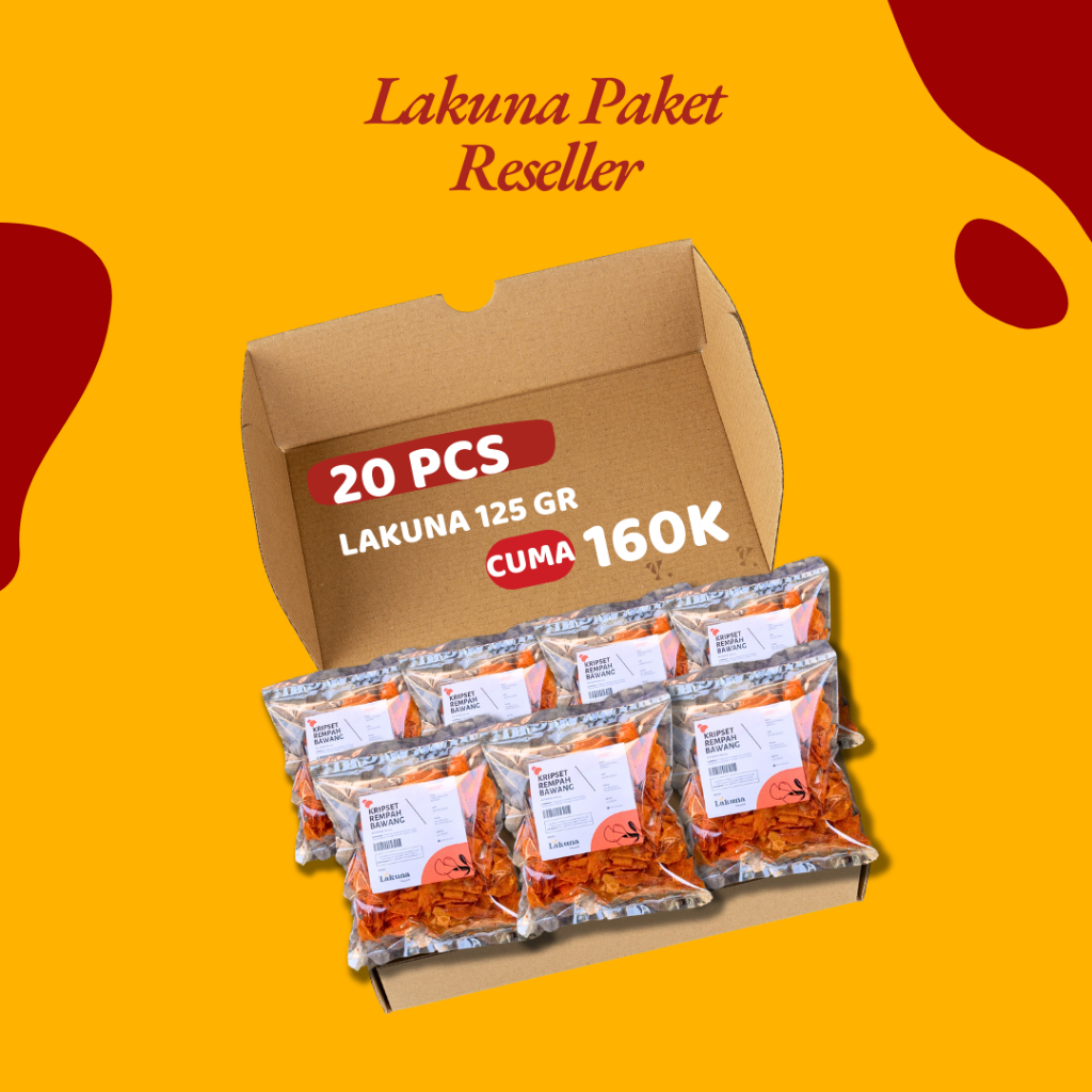 

PAKET RESELLER 20 PCS KRIPSET Bumbu Bawang Pedas Keripik Singkong Pedas Rempah Bawang Lakuna Snack Bisa Pakai Brand Sendiri