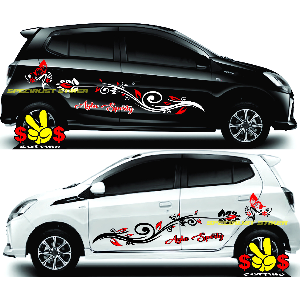 Stiker Bunga Kupu-Kupu Untuk Mobil agya Ayla Brio DLL